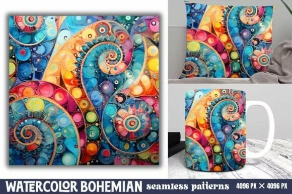 Download Seamless Watercolor Bohemian Pattern - Bohemian Collection
