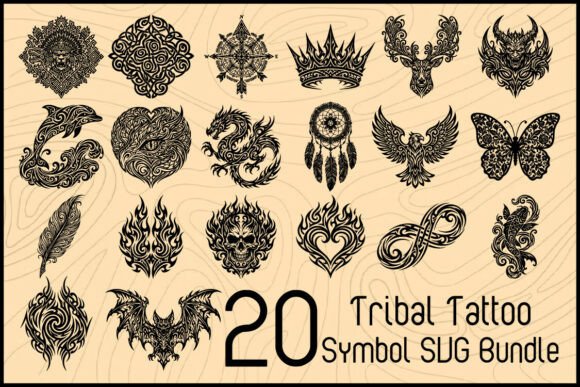 Download Tribal Tattoo Symbol SVG Bundle - Tattoo Collection