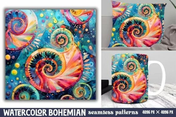 Download Seamless Watercolor Bohemian Pattern - Bohemian Collection