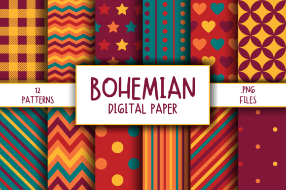 Download Bohemian Pattern Digital Paper - Bohemian Collection