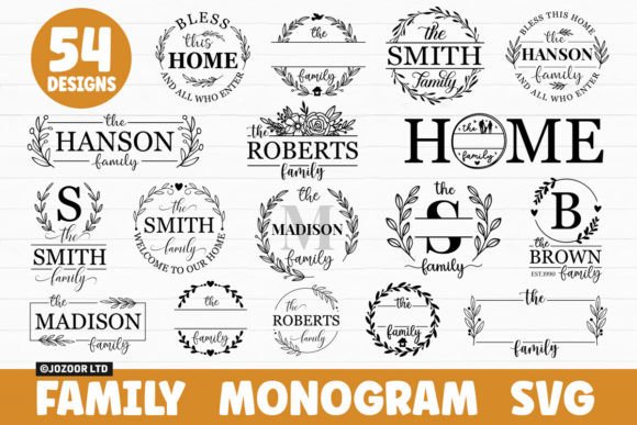 Download Family Name Monogram SVG Bundle - Monogram Collection