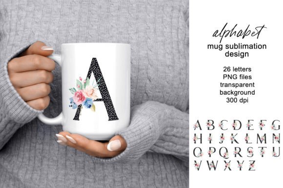 Download Mug Design, Floral Monogram, Flowers PNG - Monogram Collection