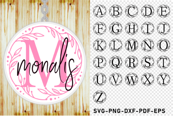 Download Round Monogram Letters SVG, Keychain SVG - Monogram Collection