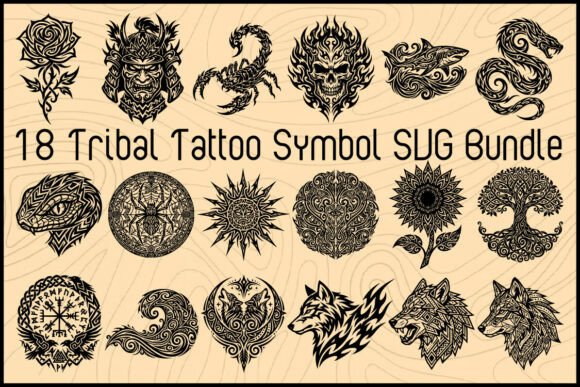 Download Tribal Tattoo Symbol SVG Bundle - Tattoo Collection