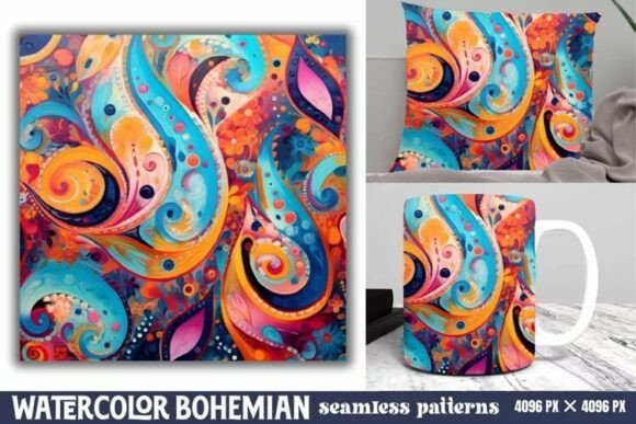 Download Seamless Watercolor Bohemian Pattern - Bohemian Collection