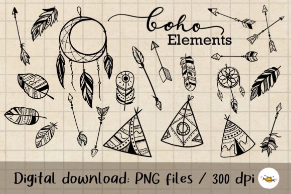 Download Feather and Arrow Bohemian Clipart - Bohemian Collection